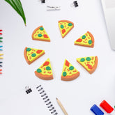 4347 3D Pizza Slices Kids Favourite Food Eraser, Pizza 7 slice eraser for kids Adults fast food lover Stationary Kit Fancy & Stylish Colorful Erasers, for Return Gift, Birthday Party, School Prize