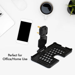 6496B Multi-Purpose Wall Holder Stand for Charging Mobile Just Fit in Socket and Hang ( Black ) DeoDap