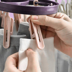 6919C CLOTHESPIN RACK LAUNDRY DRYING RACK, CLOTHES HANGERS WITH 8 CLIPS, CLIP HANGER DRIP HANGER FOR DRYING UNDERWEAR, BABY CLOTHES, SOCKS, BRAS, TOWEL, CLOTH DIAPERS, GLOVE