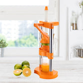 7128 Hand Pressure Juicer With Glass Manual Cold Press Juice Machine Instant Make Juice Squeezer, Fruits Juicer, Juice Maker, Orange Juice Extractor For Fruits & Vegetables, Orange DeoDap