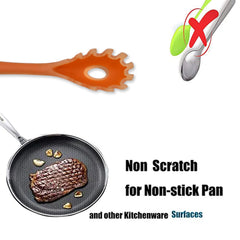 5385 Salad tongs Kitchenware Set Silicone Spoon Baking Kitchen Tools Non-stick Reclaimable Silicone Spatula Spoon Silicone Kitchen Cookware Item DeoDap