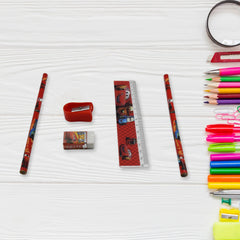 4580 Cartoon Wooden Pencil Set for Kids Boys Return Gifts Birthday Party Space Stationary Set Pencil Eraser Sharpener Combo Kit for Kids Boys