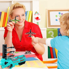 4413A Airplane Launcher Gun Toy with Foam Glider Planes, Outdoor Games for Children, Best Aeroplane Toys for Kids, Air Battle Gun Toys ( 5 Plane Include ) DeoDap
