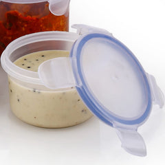 5830 Plastic Liquid Round Airtight Food Storage Container with Leak Proof Locking Lid BPA Free Container for Kitchen, 5 Pcs Set (Transparent, ( Approx Capacity 110 ml,160 ml,210 ml,400 ml,500 ml)