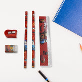 4580 Cartoon Wooden Pencil Set for Kids Boys Return Gifts Birthday Party Space Stationary Set Pencil Eraser Sharpener Combo Kit for Kids Boys
