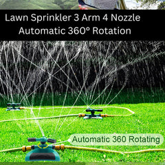 7482 360 Degree 3 Arm Sprinkler for Watering Garden and Lawn Irrigation Yard Water Sprayer DeoDap