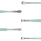 6317 6-in-1 Ear Wax Cleaner- Resuable Ear Cleaning Tools Leather Pouch - Ear Pick Wax Remover Tool Kit with Ear Curette Cleaner and Spring Ear Buds Cleaner Fit in Pocket Great for Traveling DeoDap