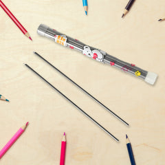 17051 Mechanical Lead Pen Pencil | With 40 Leads | Matt Black ABS Plastic Round Body | Ideal for Writing Drawing Outline Sketching (2mm Lead Pencil)
