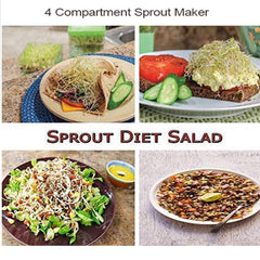 070 Plastic 4 Compartment Sprout Maker, White Your Brand