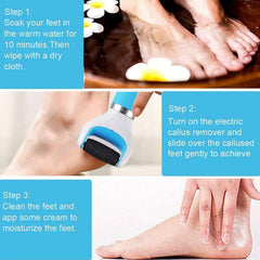 0229 Electronic Dry Foot File, Callous Remover for Feet, Electric Foot with Roller Hard and Dead Skin- Regular Coarse, Baby smooth feet in minutes. For in home padicure foot care, Battery Powered & USB (Battry not included)