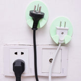 6818 Plastic Adhesive Cable Plug Hook Bathroom Power Plug Socket Holder for office, home and restaurant use 2 pc Set
