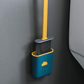 1410 Silicone Toilet Brush with Holder Stand for Bathroom Cleaning DeoDap