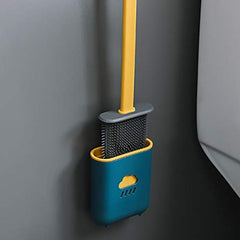 1410 Silicone Toilet Brush with Holder Stand for Bathroom Cleaning DeoDap
