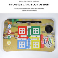 7693 Ludo Design Foldable Bed Study Table Portable Multifunction Laptop Table Lapdesk for Children Bed Foldable Table Work Office Home with Tablet Slot & Cup Holder DeoDap