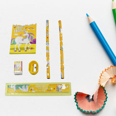 4599 6 PC SET STATIONARY SET INCLUDING PENCIL RULER RUBBER PENCIL SHARPENER SCHOOL, OFFICE PRODUCT GIFT