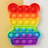 4474 Bear Pop It Fidget Toys Stress Relief Rainbow Toy ( 1 pcs ) DeoDap