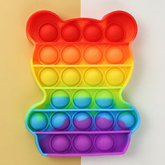 4474 Bear Pop It Fidget Toys Stress Relief Rainbow Toy ( 1 pcs ) DeoDap