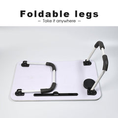 7693 Ludo Design Foldable Bed Study Table Portable Multifunction Laptop Table Lapdesk for Children Bed Foldable Table Work Office Home with Tablet Slot & Cup Holder DeoDap
