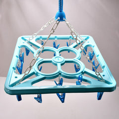 7285 Sqaure Portable & Rotatable Clips Cloth Hanger DeoDap