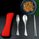 5820 Picnic Dinner Spoon Fork Chopsticks Cutlery Tablewares Set Traveling Spoon Set High Quality Cutlery Set (4 PC / 1 Set )
