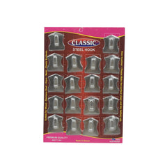 9416 Multipurpose Stainless Steel Wall hanging hook 18 pc, Self Adhesive Stainless Steel Heavy Duty Wall Hooks for Hanging Clothes, Calender, Bathroom Tiles, Kitchen, Key Hange (18 Pc Set)