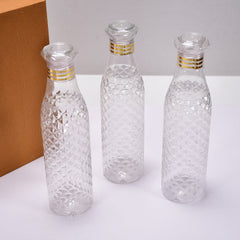 7116 Water Bottle With Diamond Cut Used By Kids, Children's ( 3 pcs ) DeoDap
