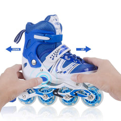 7554 Inline Skates With Led Flashing Light Wheel With Adjustable Length Skate Premium High Quality Skates Pair