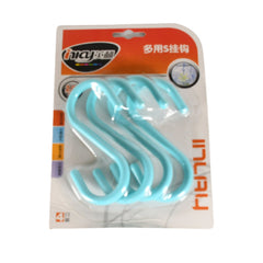 17537 Plastic S Shaped Hook Hanger S Hanging Hooks Towel Clothes Hook for Spoon Pan Pot Towel in Kitchen Bedroom Bathroom Office (4 Pcs Set)