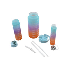 Plastic Water Bottle 3pc Set,3 Different Size Bottle High Quality Water Bottle Plastic Water Bottle BPA-Free & Leak-Proof! Cartoon Printed Design for Kids' School, For Fridge, Office, Sports, School, Gym, Yoga (3 Pc Set)
