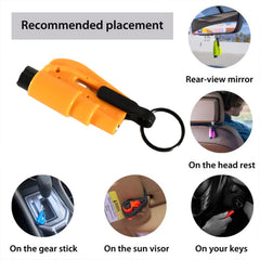 8761 2 in 1 Emergency Safety Cutter with Key Chain, Small Portable Handy Emergency Safely Glass Breaking & Seat Belt Cutting Keychain Tool