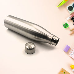 6860 Classic Stainless Steel Water Bottle,Hot & Cold Drinks, Gym Sipper BPA Free Food Grade Quality Silver Color, Steel fridge Bottle For office/Gym/School 1Ltr (Mix Color)
