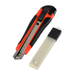 7532 Heavy Duty 18 mm Cutter Knife Set With Rubbered Handle With Extra Blades Best Use For Office and Home use DeoDap