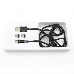 12520 Magnetic Charging Cable 3 in 1 Metal Magnetic Micro USB Type C Lighting Cable with LED, Multiple Charging Adapters for All Android and all Smartphones (Compatible with All Android and iPhone Smartphones, Tablet, PC, Mobile