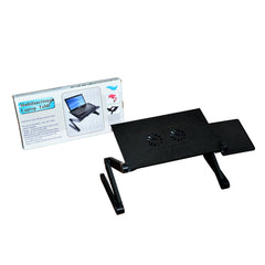 6925 Modern Style Portable Adjustable Foldable Laptop Holder Notebook Desks Lap PC Folding Desk Table Vented Stand 2 Built in Cooling Fans