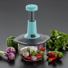 5329 Push Chopper Manual Food Chopper and Hand Push Vegetable Chopper, Cutter, Mixer Set for Kitchen with 3 Stainless Steel Blade DeoDap