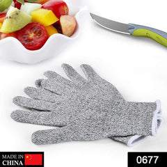 0677 Anti Cutting Resistant Hand Safety Cut-Proof Protection Gloves (Multicolour) DeoDap