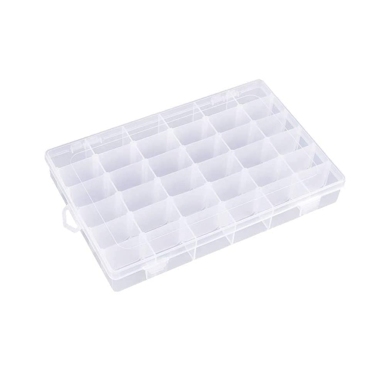 7673 36 Grids Clear Plastic Organizer Box with Adjustable Compartment Dividers, Jewellery Storage Organizer Collection Box (1 pc ) DeoDap