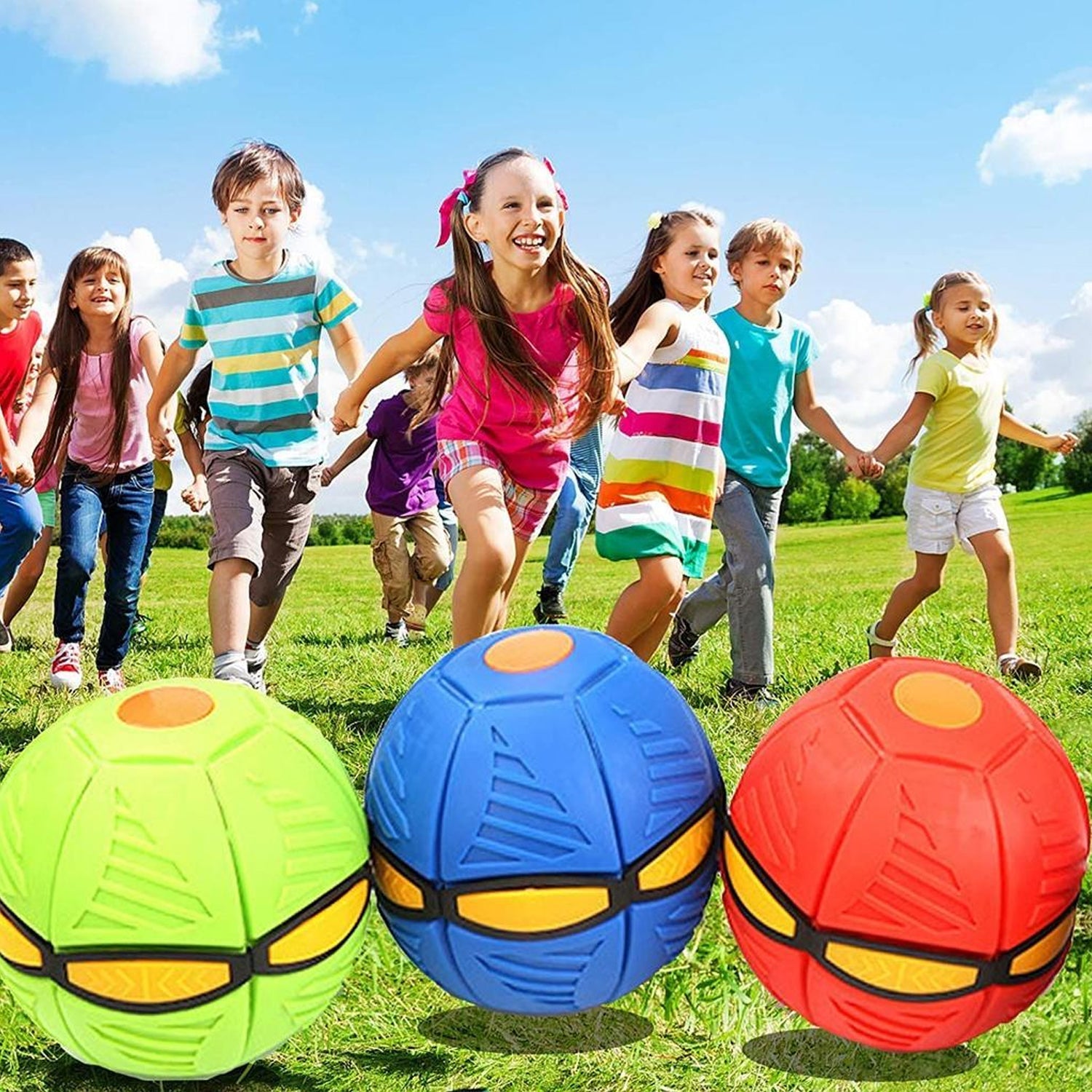 8039 Football Flat Throw Disc - with 3 LED Light Flying Toys DeoDap