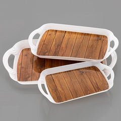 5211 Serving Tray Set 3 pcs Different Size For Kitchen & Office Use DeoDap