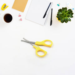 1775 Small Students Plastic Hand Tools Handle Paper Cutter Card Making Scrapbook Craft Scissors, Craft Shears Sharp Scissors, Stainless Steel Blade Scissors (1 Pc)