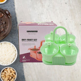 2347 Multipurpose Jar Dryfruit Set, Candy, Chocolate, Snacks Storage Jar, Masala Jar for Home and Kitchen Airtight Dry Fruit Plastic Storage Container Tray Set With Lid & 4 Serving Jar Container for Sweets,Chips,Cookies|(4 Pc Set)