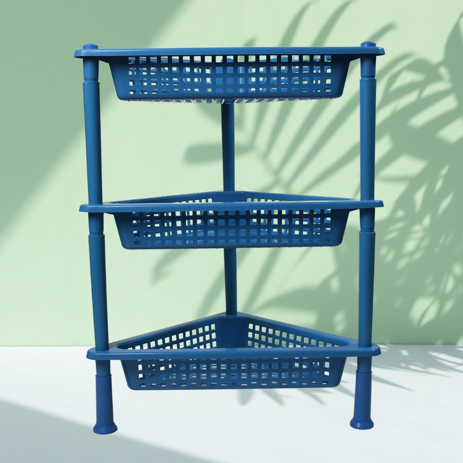 2812 Triangle Storage Plastic 3-Tier Rack Shelf For Kitchen, Living Room, Bathroom, Office DeoDap
