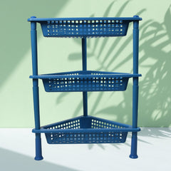2812 Triangle Storage Plastic 3-Tier Rack Shelf For Kitchen, Living Room, Bathroom, Office DeoDap