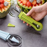 2606 4 in 1 Stainless Steel Melon Baller Seed Remover, Sorbet Dessert Ball Spoon, Fruit Digging Spoon, Double Sided Fruit Scooper, Watermelon Baller Scoop DeoDap