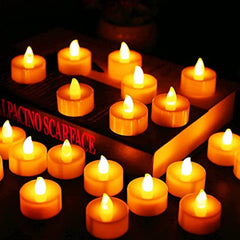1222 Festival Decorative - LED Tealight Candles (White, 24 Pcs) DeoDap