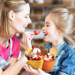 5321 ICE CREAM BOWL & Spoon Set PLASTIC SOLID COLOUR CREAM CUP COUPLE BOWL WITH SPOON. ICE CREAM SPOON & BOWL SET, 12 PC SET OF ICE CREAM BOWL & SPOON (MULTI COLOR) DeoDap