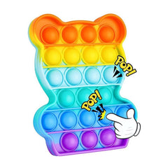 4474 Bear Pop It Fidget Toys Stress Relief Rainbow Toy ( 1 pcs ) DeoDap