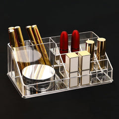 6282 16 Compartment Cosmetic Makeup Jewellery Lipstick Storage Organiser Box, Cosmetic Storage Box Make-up Lipstick Organizer / Lipstick Holder Case Transparent
