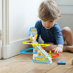 4480 Ducks Climb Stairs Toy Roller Coaster, Electric Duck Chasing Race Track Set, Fun Duck Stair Climbing Toy with Flashing Lights Music and 3 Ducks, Small Ducks Climbing Toys DeoDap