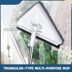 8000 2 In 1 Extendable Triangle Mop Retractable Cleaning Mop Brush & Viper, 360 Degree Rotating Floors Wall Cleaning Mop Dust Mop with Telescopic Handle and Reusable Mop Heads (1 Pc)